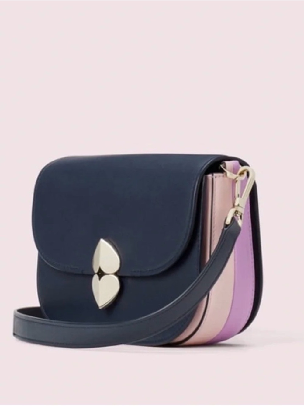 kate spade Navy Crossbody with Pink & Lilac Side Panels